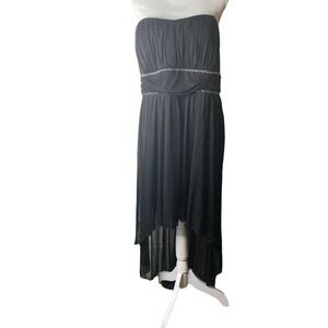 Pompous Girly Womens Sz 18W Black Cocktail Party Dress Sequin Chiffon High Low